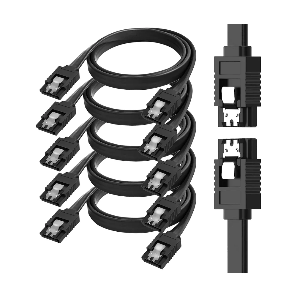SATA III Cables 90° Right-Angle (6 pc, 50cm) — Detail / close-up