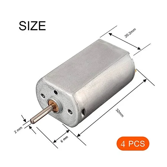 Sealed Metal Body DC Trimmer Motor 3V-6V — Motors & Actuators — Back view