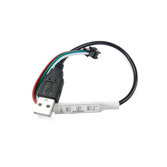 SP002E DC5-24V led pixel controller 3 keys LED light strips — Power & Components — Back view