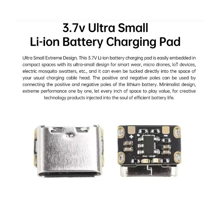 Super Mini 3.7V 4.2V Type-C USB Lithium Battery Charging Module with Protection — Power & Components — Back view