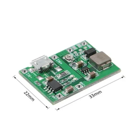 TP4056 18650 3.7V 4.2V Battery Charging Module with Integrated DC Boost Converter module — Power & Components — Pinout diagram