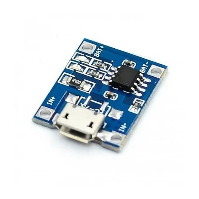 TP4056 1A Li-Ion Lithium Battery Charging Module with Micro USB 3.7V Charger Board — Power & Components — Detail / close-up