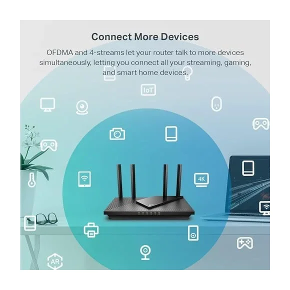 TP-Link Archer AX55 (WiFi 6 AX3000) — Back view