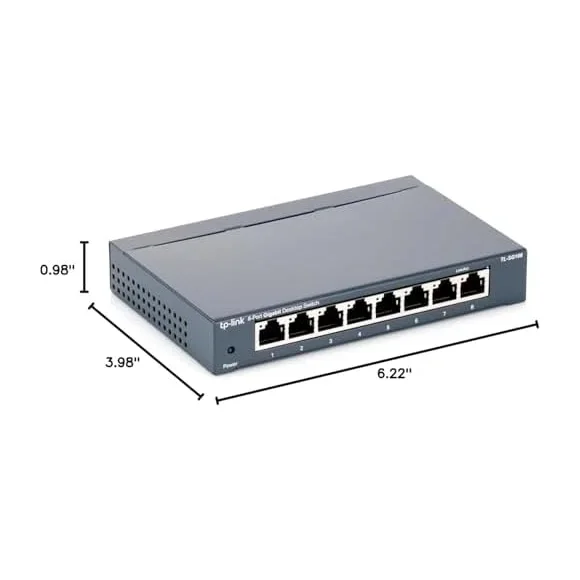 TP-Link TL-SG108 8-port Gigabit Switch — Back view