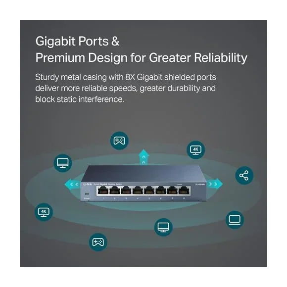TP-Link TL-SG108 8-port Gigabit Switch — Detail / close-up