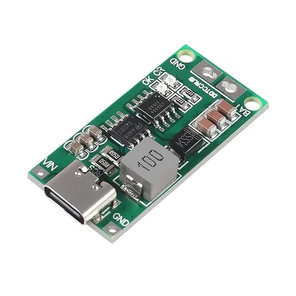 Type C BMS 3S 2A 18650 Lithium Battery Charger Board USB C Step-up Boost Module for Li-Po Polymer Power Bank — Power & Components — Detail / close-up