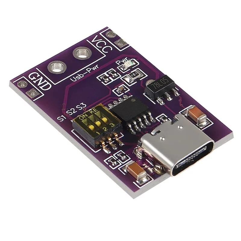 Type-C PD/QC/AFC Fast Charge Decoy Trigger Module – 5V/9V/12V/15V/20V Fixed Output — Power & Components