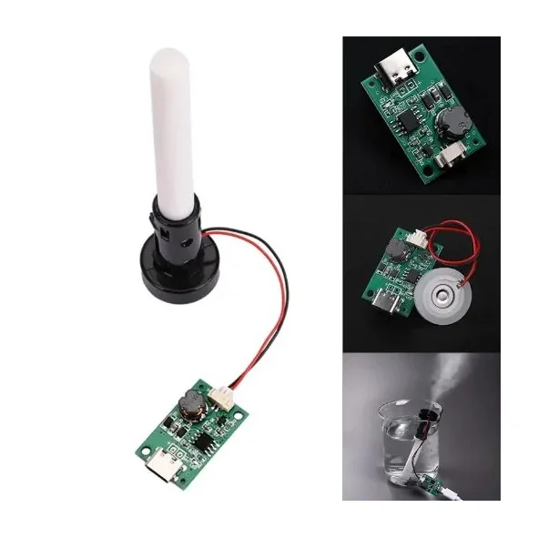 Type-C USB Ultrasonic Mist Maker Humidifier – 5V Atomizer Module with 108KHz Disc & PCB — Sensors