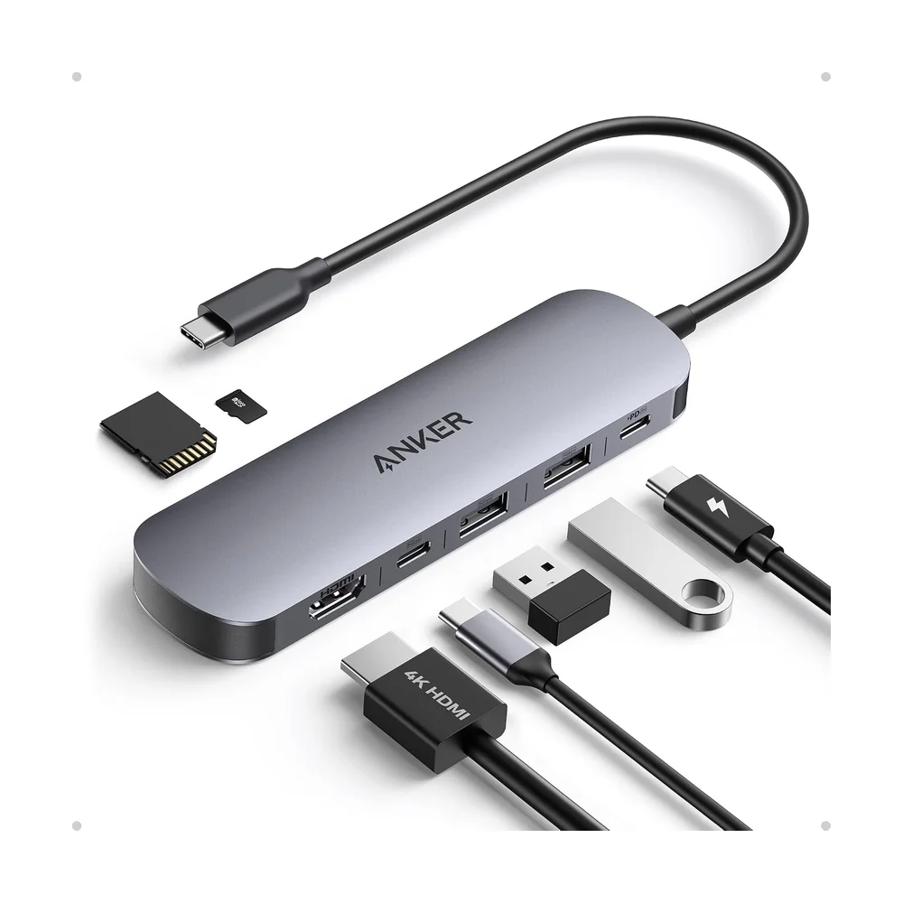 USB 3.0 7-Port Powered Hub — Connectors & Wires