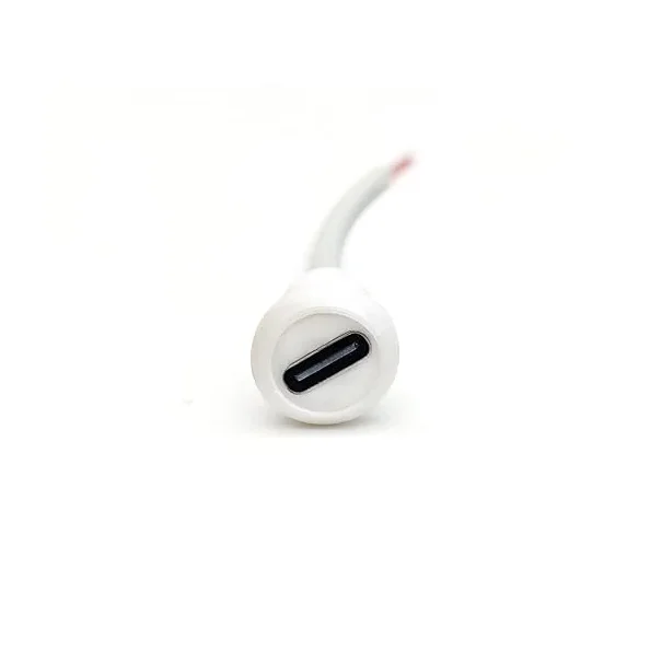 USB Type-C Female Panel Mount Connector with Wire Cable — Connectors & Wires — Back view