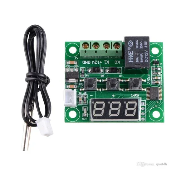 W1209 Digital Temperature Controller Thermostat Module with Display and Waterproof Temperature Sensor — Sensors — Back view