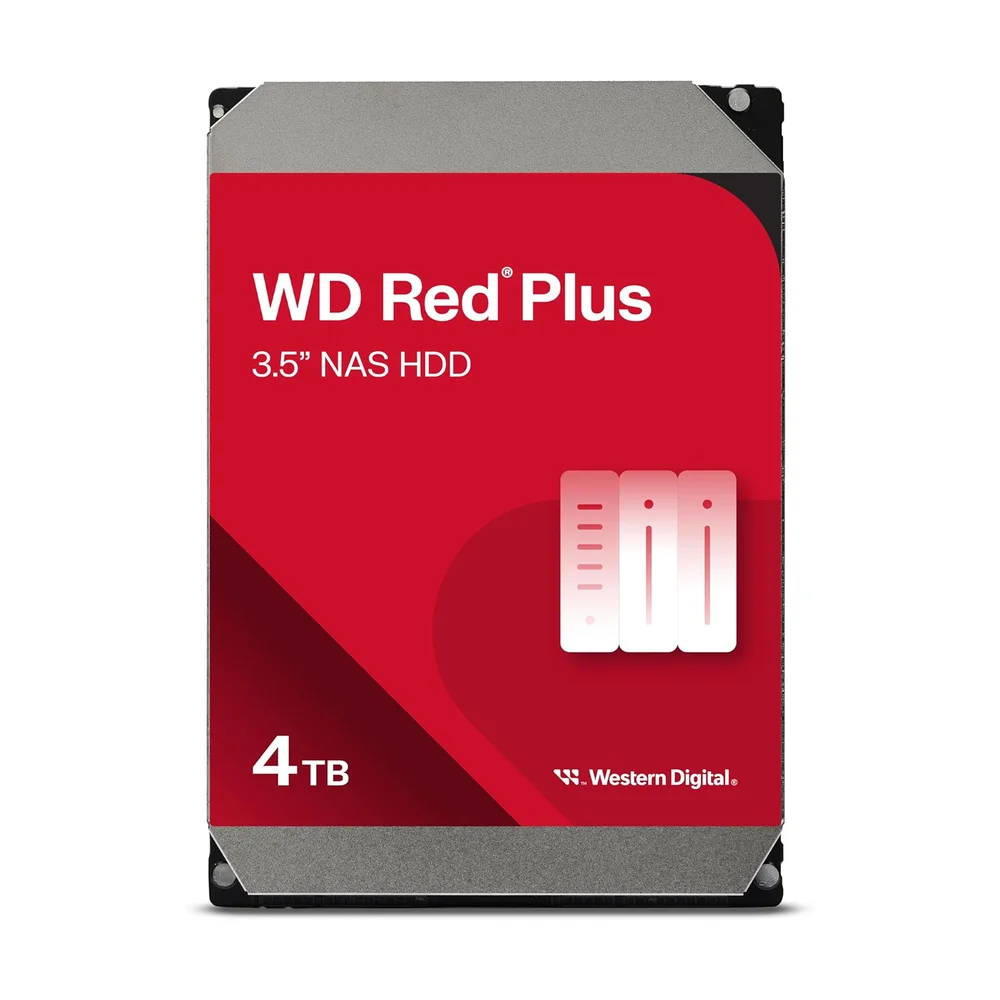 WD Red Plus 4 TB NAS HDD — Detail / close-up