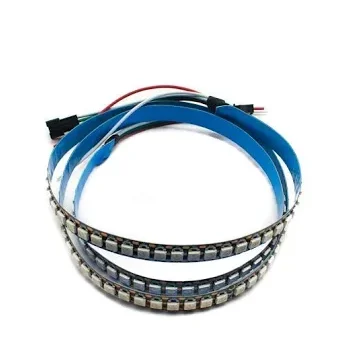 WS2812B 144 LEDs/m RGB Addressable LED Pixel Strip Light 5V DC Programmable  IP65 Waterproof — Power & Components — Back view