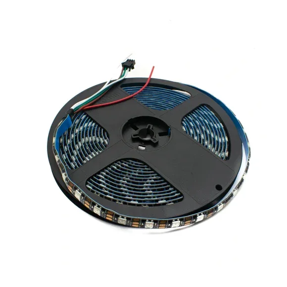 WS2812B 60LED/mtr  1M DC 5V Addressable LED Strip Roll Non Waterproof 1 Meter Black Strip — Power & Components — Back view