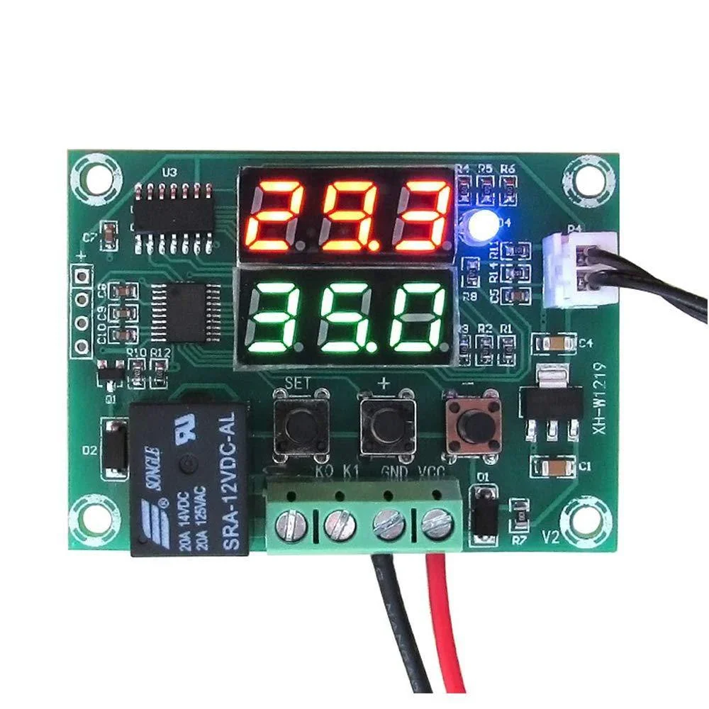 XH-W1219 12V Digital Temperature Controller Module with Dual LED Display & Waterproof NTC Sensor — Sensors