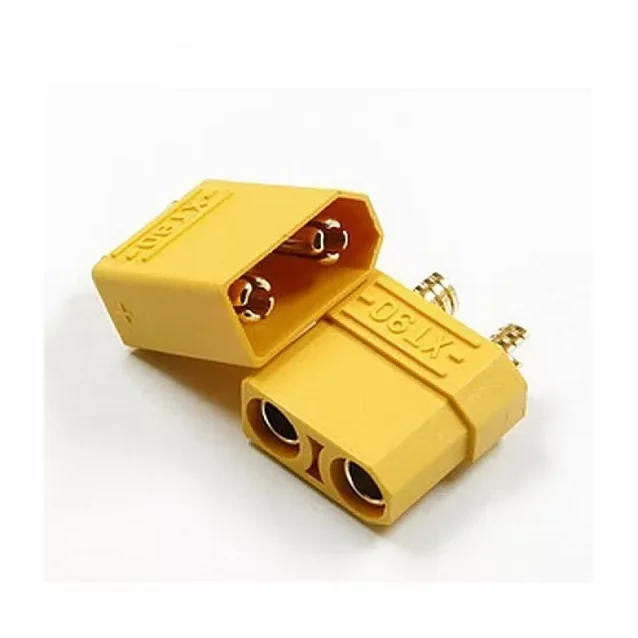 XT90 Male Female Connector Pair 90A High Current Battery Connector with Caps — Connectors & Wires — Back view