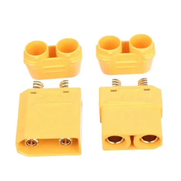 XT90 Male Female Connector Pair 90A High Current Battery Connector with Caps — Connectors & Wires