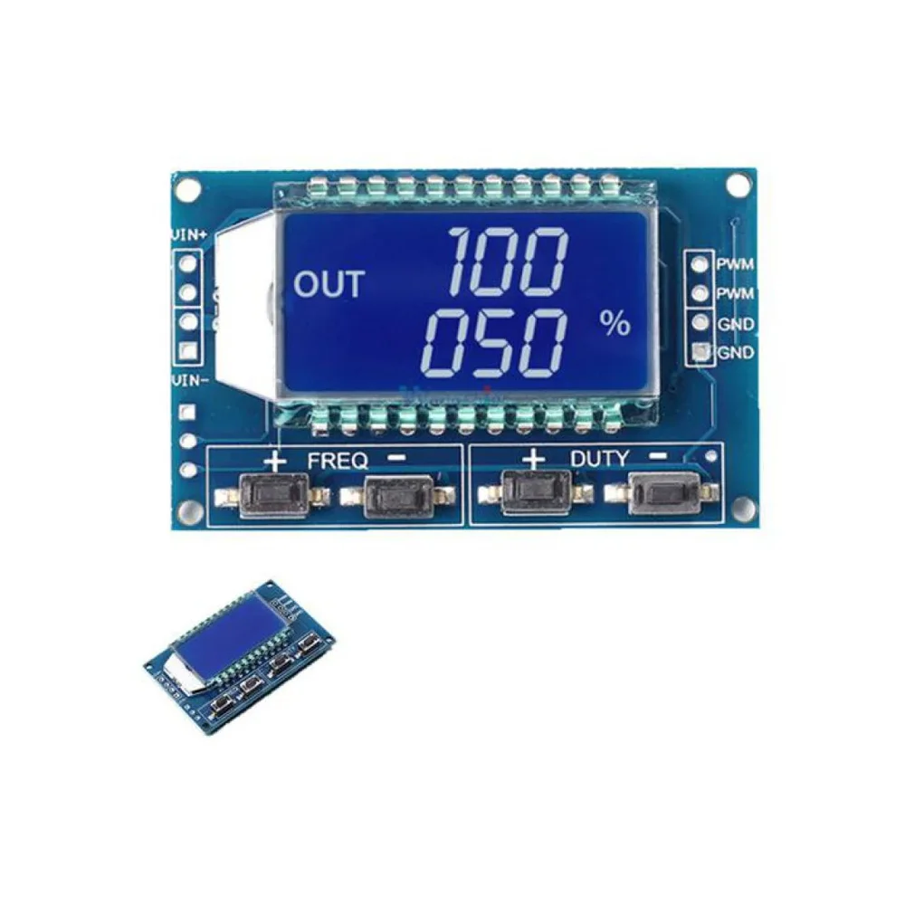 XY-LPWM Signal Generator PWM Pulse Frequency Duty Cycle Adjustable Module LCD Display Module — Power & Components — Back view