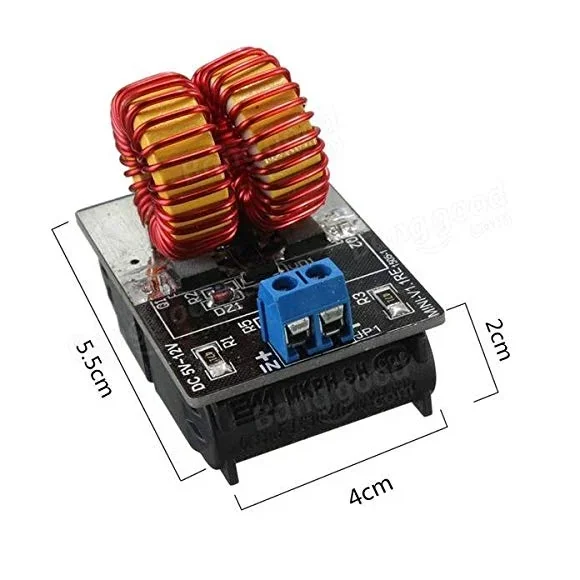 Mini ZVS Induction Heating Board Flyback Driver Heater DIY Cooker+ Ignition Coil — Power & Components — Back view